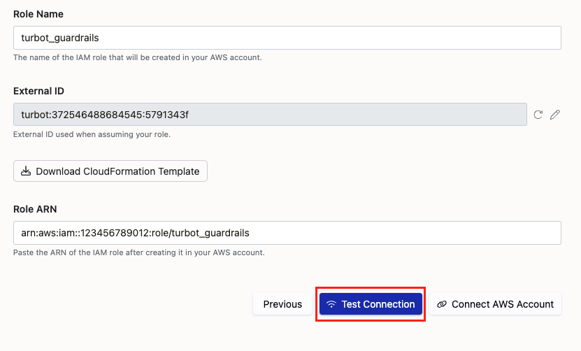 Test Connection button