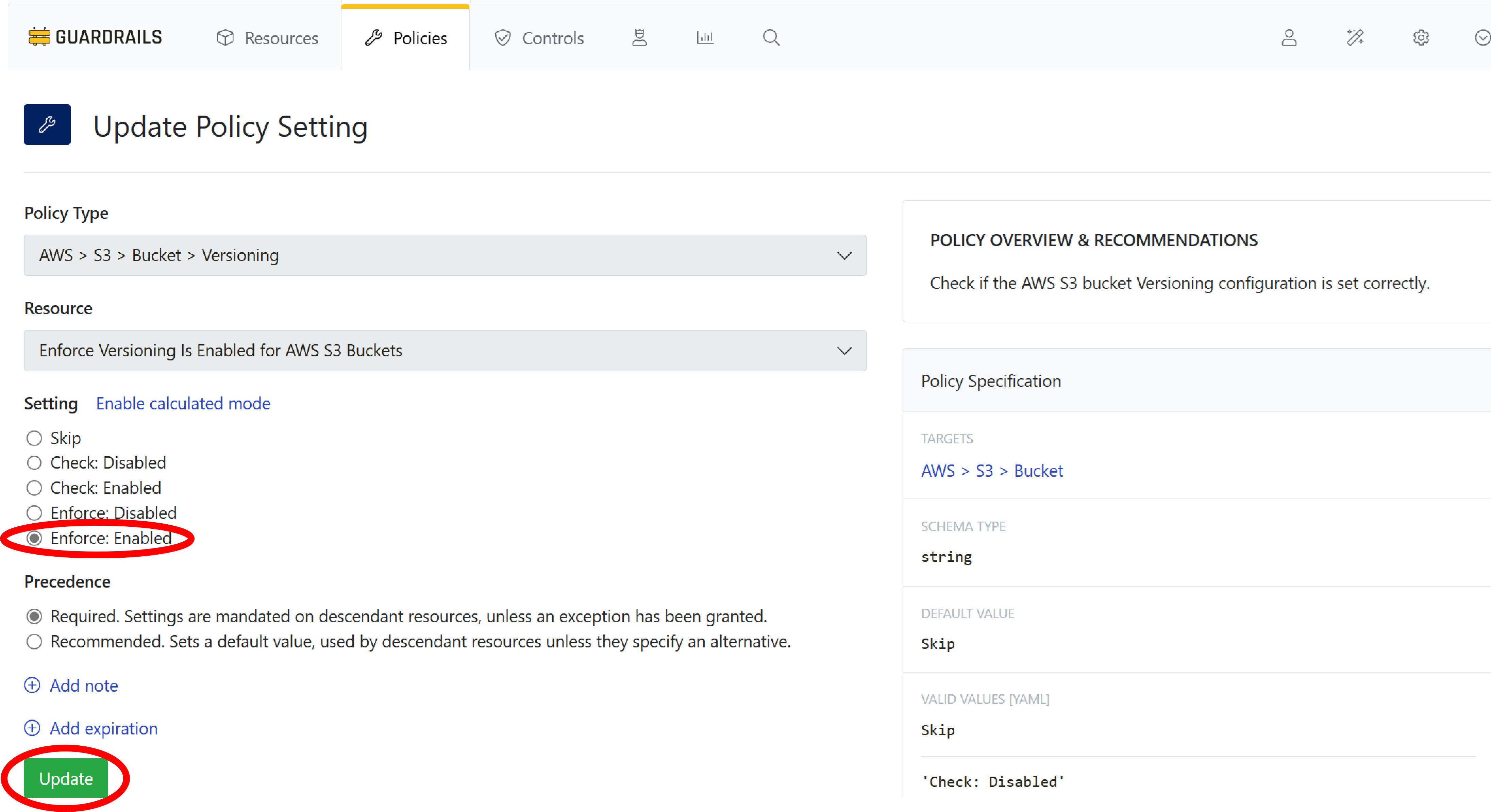 aws-update-policy-setting