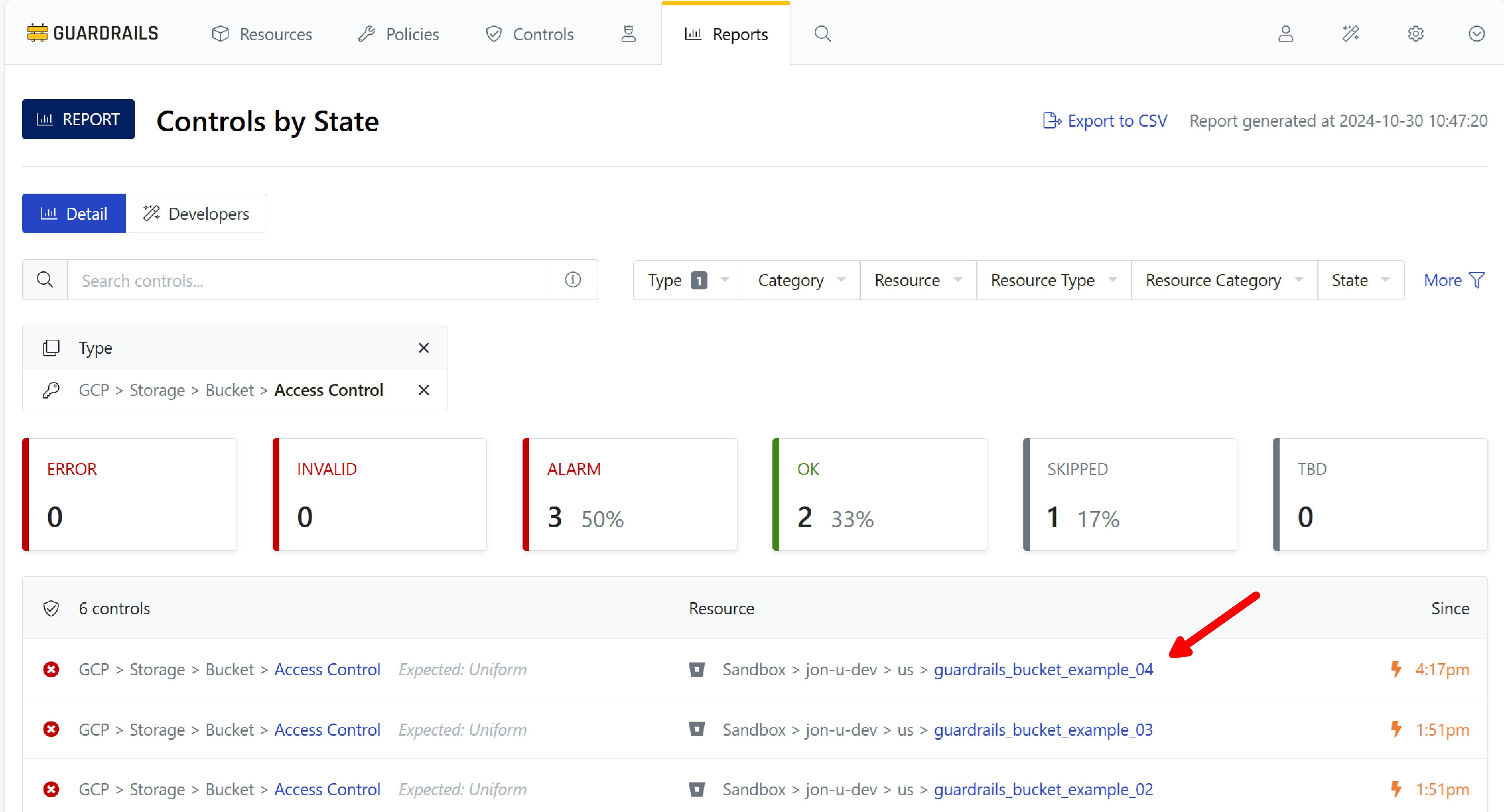 select_bucket_in_alarm_for_quick_action