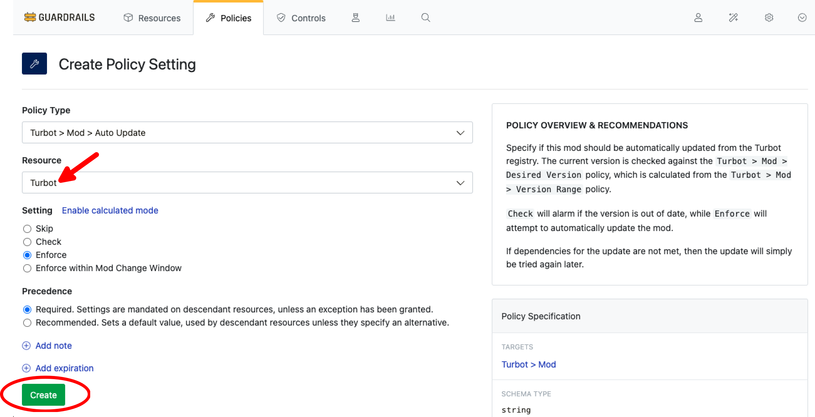 Assign Policy Values
