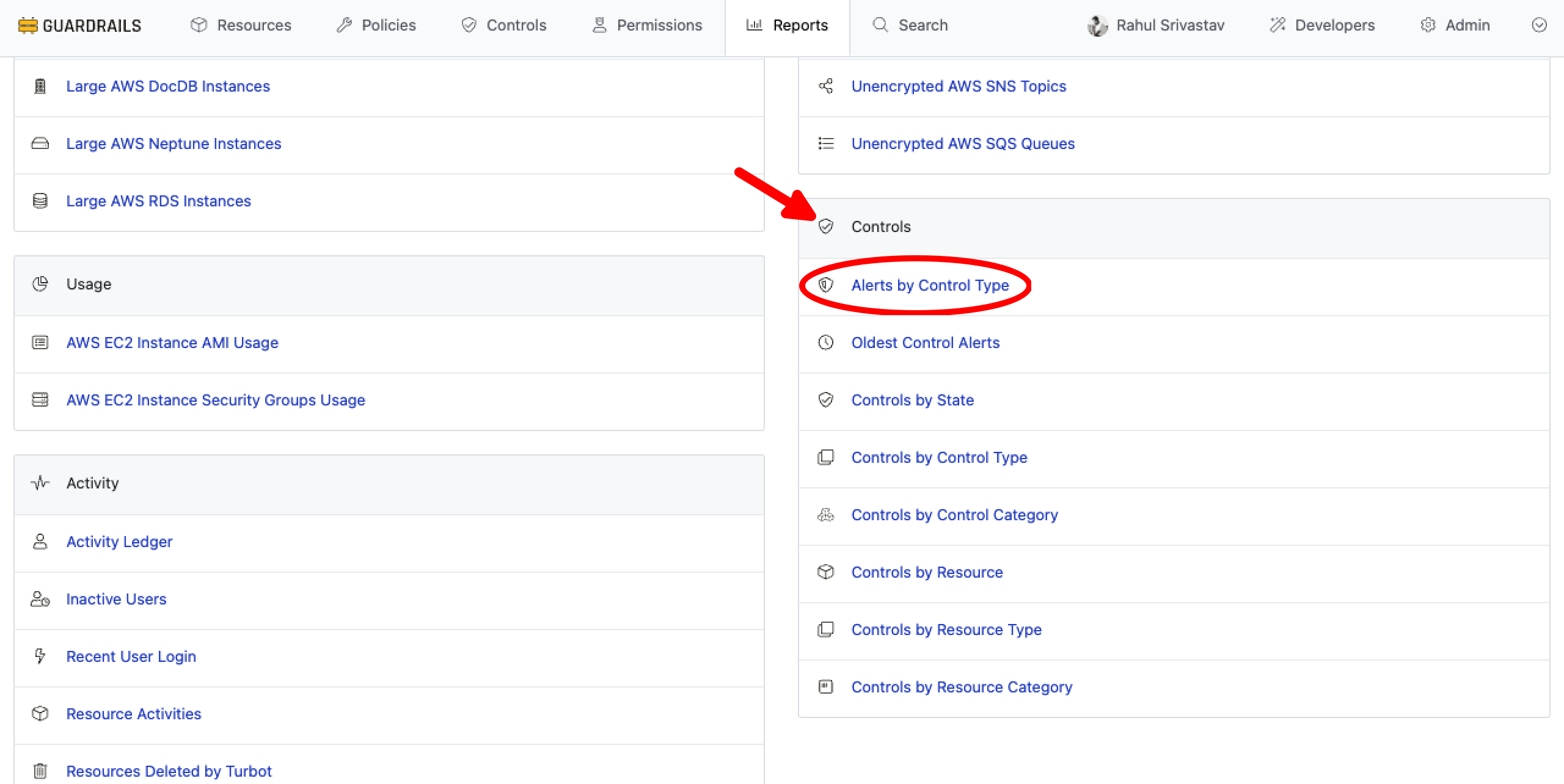 Alerts by Control Type