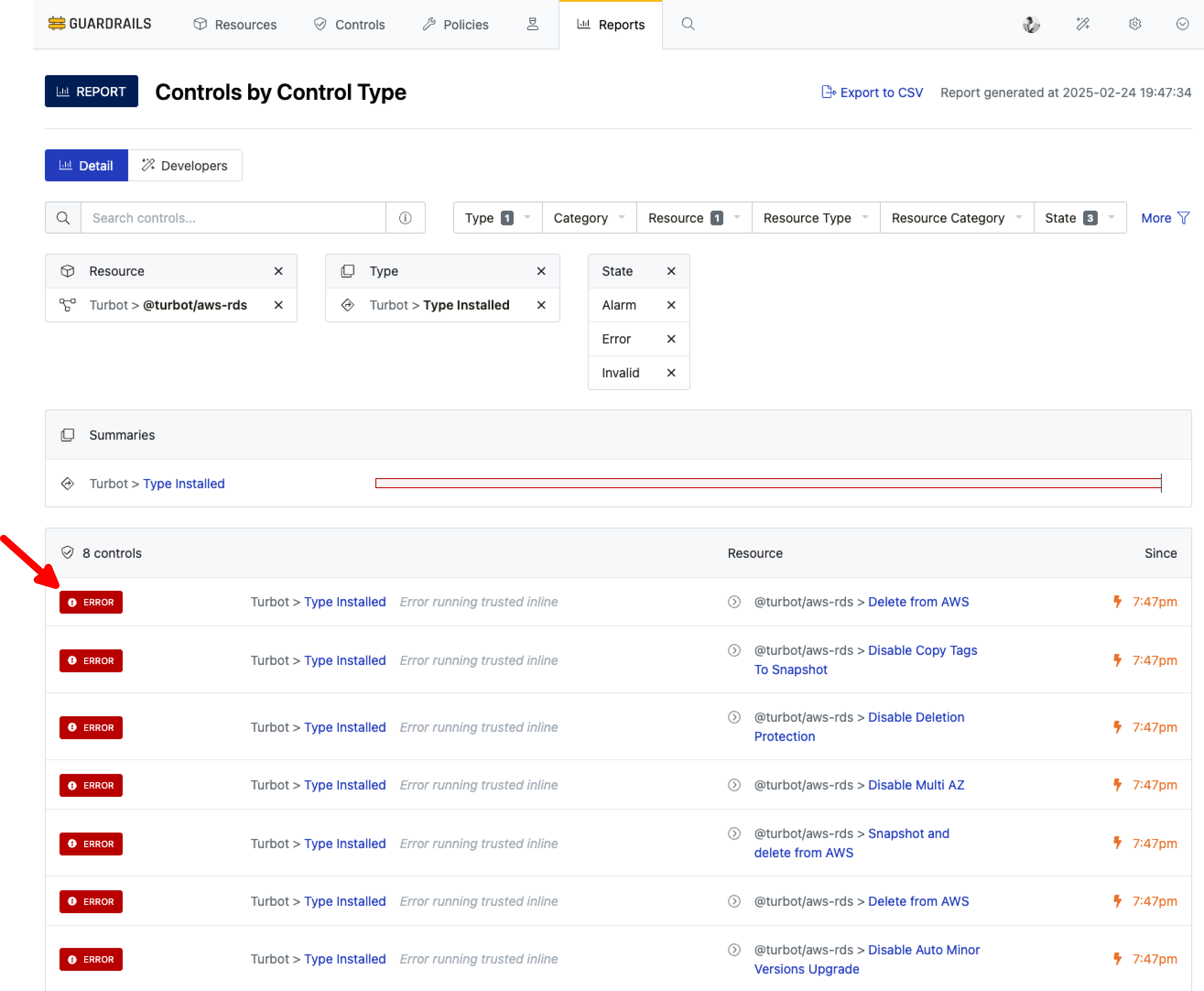 Identify Control Errors